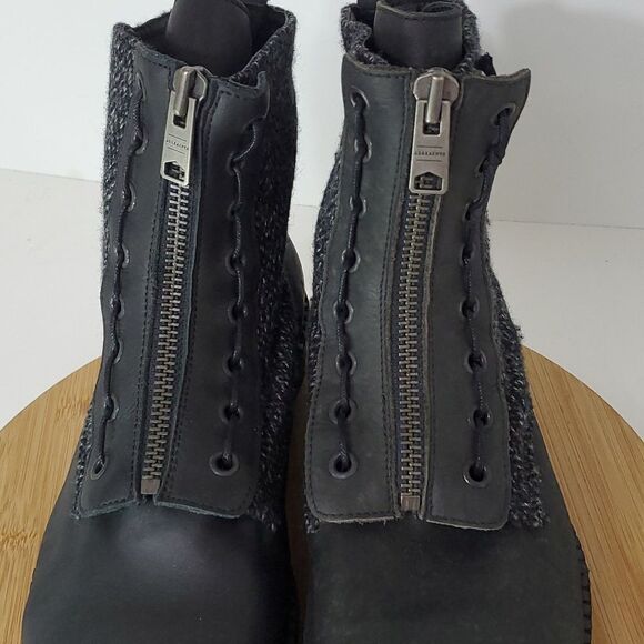 All Saints Men's Styx Boot Black Leather Tweed Size 12 - Picture 4 of 13